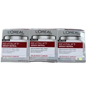 3Pack: L’Oréal Revitalift Bright Reveal Brightening Peel Pads 30 Pre-soaked Pads